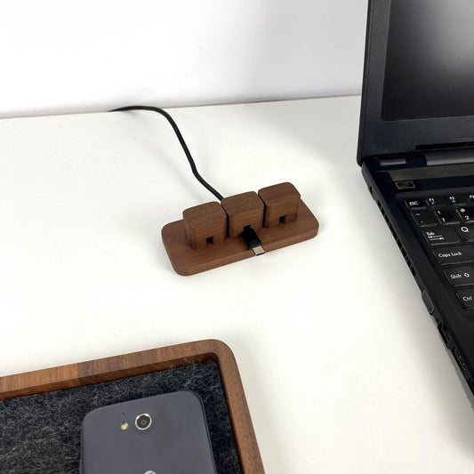 GrainMod™ MagAnchor | Walnut Cable Block