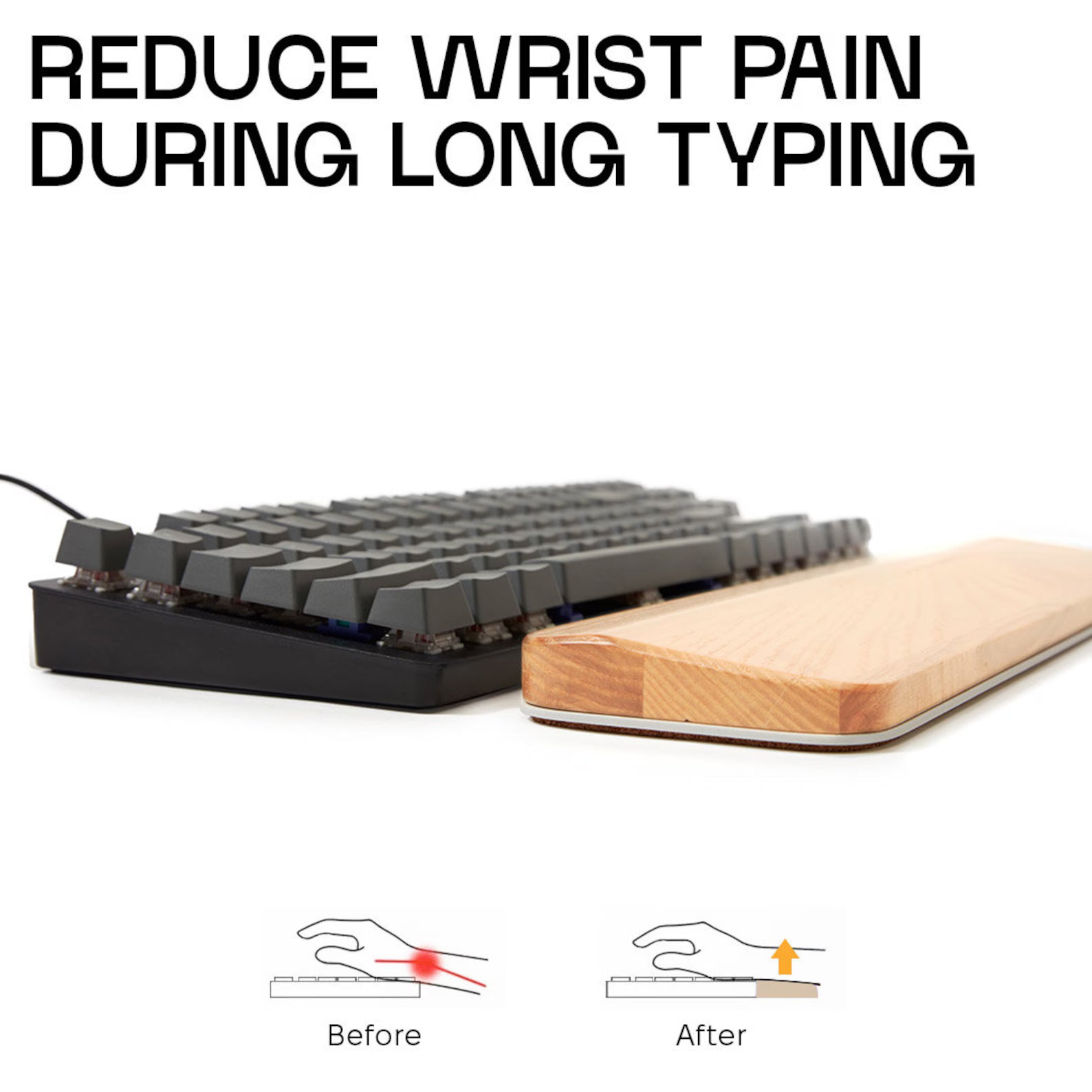 GrainMod™ CloudAsh Ergonomic Wrist Rest