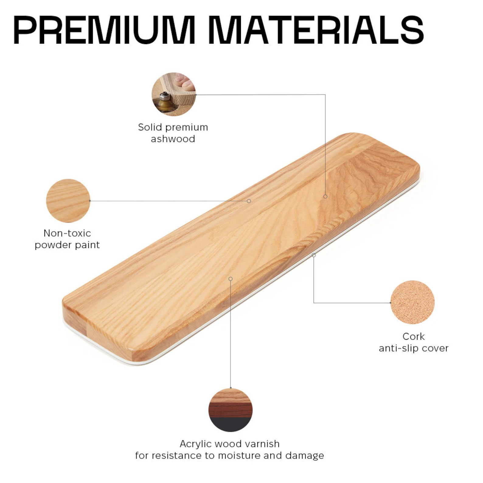 GrainMod™ CloudAsh Ergonomic Wrist Rest