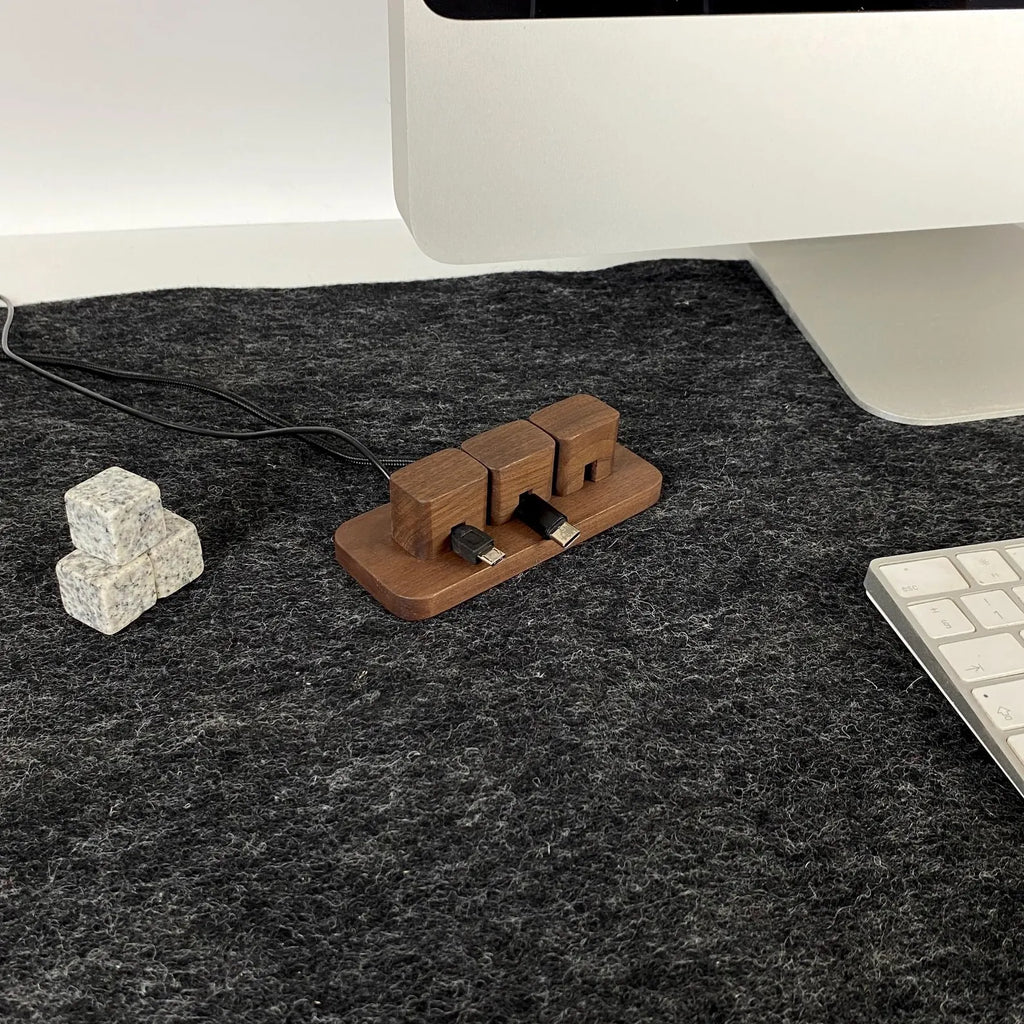 GrainMod™ MagAnchor | Walnut Cable Block